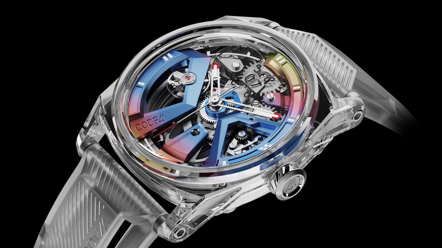 Sapphire X41 with rainbow bridges - Manufacture movement – ©CODE41